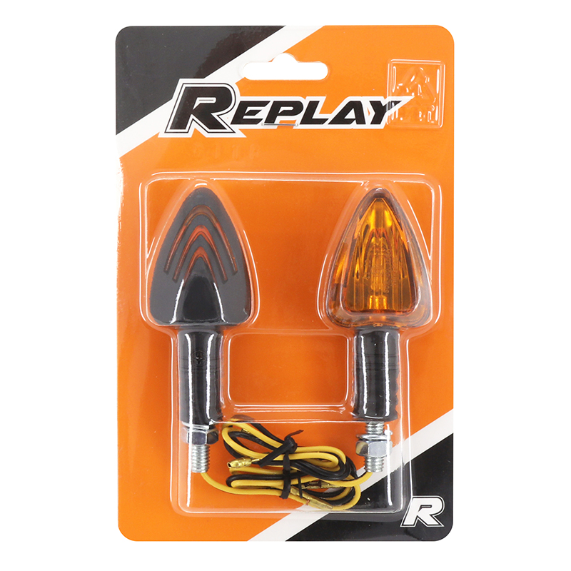 Clignotant universel Replay triangle a ampoule BA9S orange-noir avec temoin base courte (l 83MM - h 37MM - l 27MM) (homologue ce) (paire) - vue 3