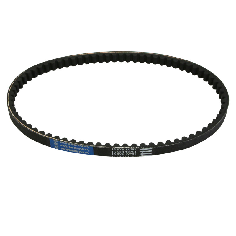 Courroie Athena fibre 751 x 16,5 x 8,1 pour MBK Booster/Nitro/Ovetto/Stunt, Yamaha BWS/Aerox/Slider, Aprilia SR 50, Malaguti F12/F15 - vue 2