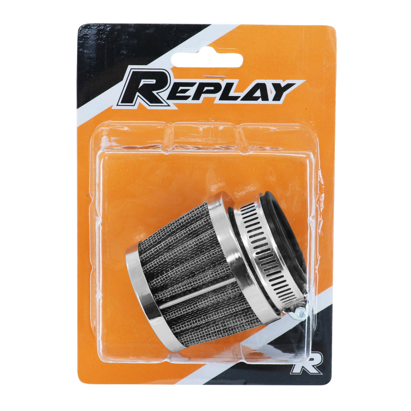 Filtre à air Replay KN small FD chrome-noir fixation droite diam 35 - vue 3