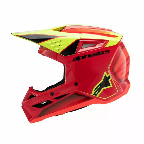 Casque ALPINESTARS YTH SM3 Fray rouge/jaune/noir - vue 3