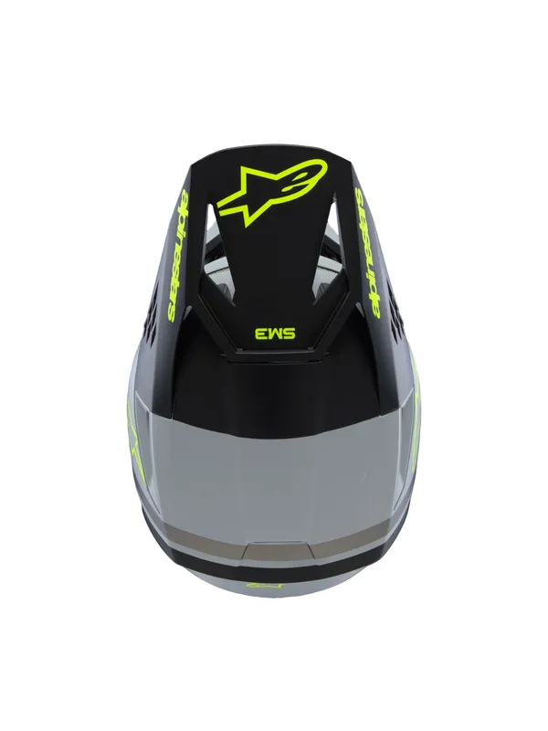 Casque Alpinestars YTH SM3 Radium gris/noir/jaune - vue 2