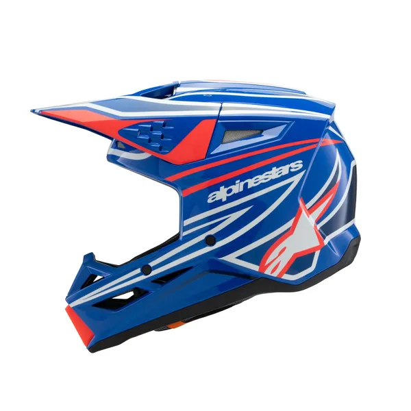 Casque ALPINESTARS YTH SM3 WURX bleu/rouge/blanc - vue 6