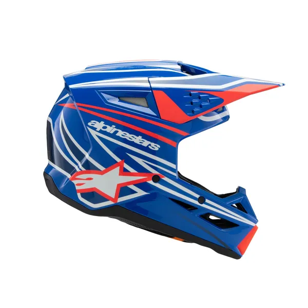 Casque ALPINESTARS YTH SM3 WURX bleu/rouge/blanc - vue 7