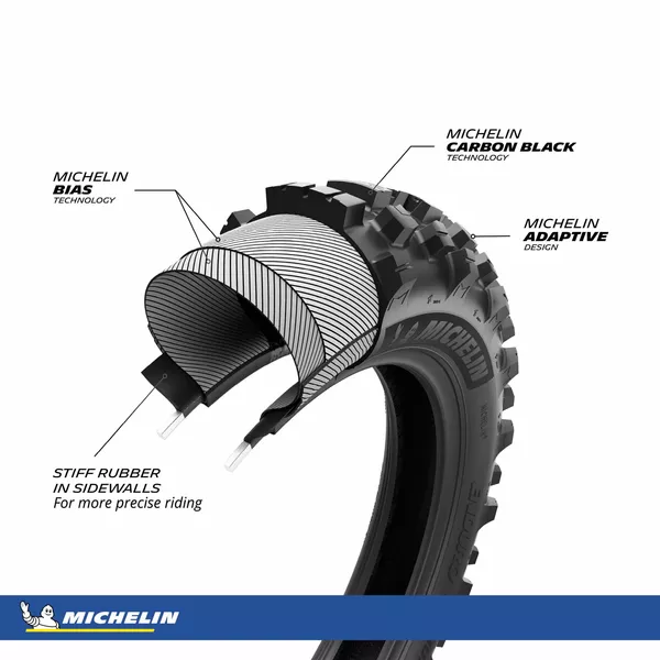 Pneu arrière Michelin 90/100-21 M/C 57R Enduro Medium 2 F TT - vue 6