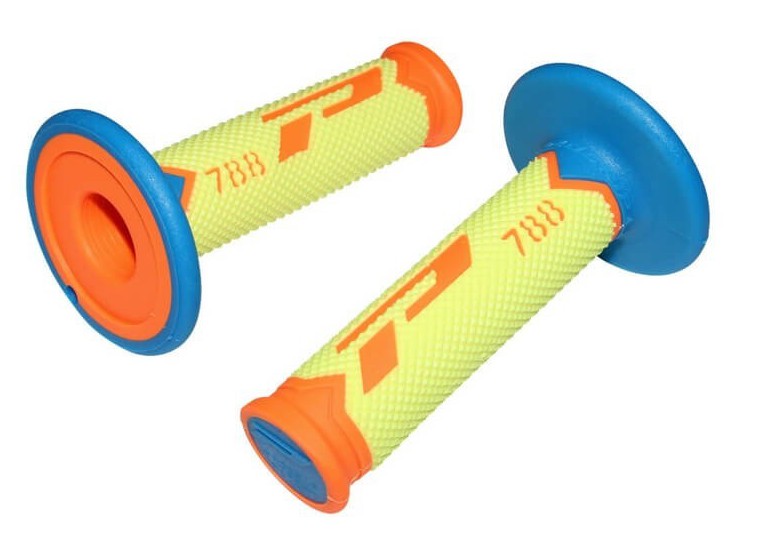 Poignées PROGRIP 788 Orange Fluo/Jaune Fluo/Bleu Clair 22/25 - vue 2