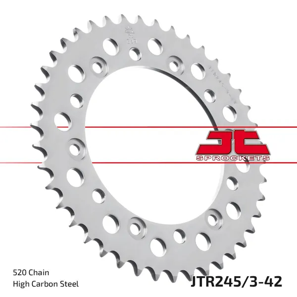 Couronne JT Sprockets 42Z PAS 520 Diamètre Intérieur 130 Entraxe Fixation - vue 2