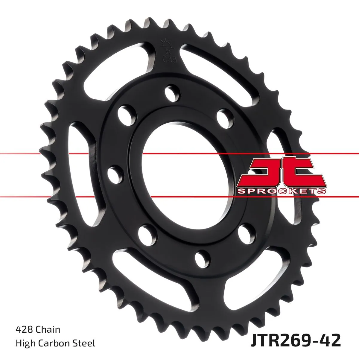 Couronne JT Sprockets 42Z PAS 428 Diamètre Intérieur 058 Entraxe Fixation - vue 3