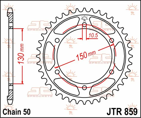 Couronne JT Sprockets 38Z PAS 530 Diamètre intérieur 130 - vue 2