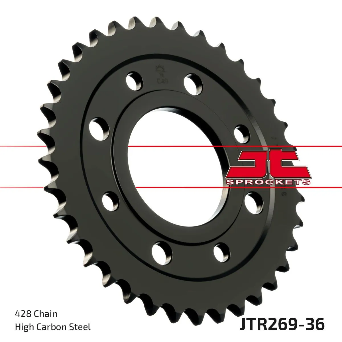 Couronne JT Sprockets 36Z PAS 428 Diamètre Intérieur 058 Entraxe Fixation - vue 3