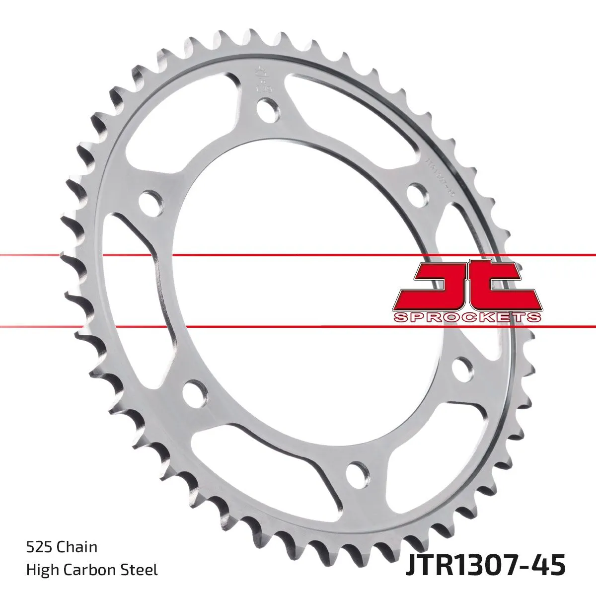 Couronne JT Sprockets 45Z PAS 525 Noir Diamètre Intérieur 134 Entraxe Fixation - vue 2