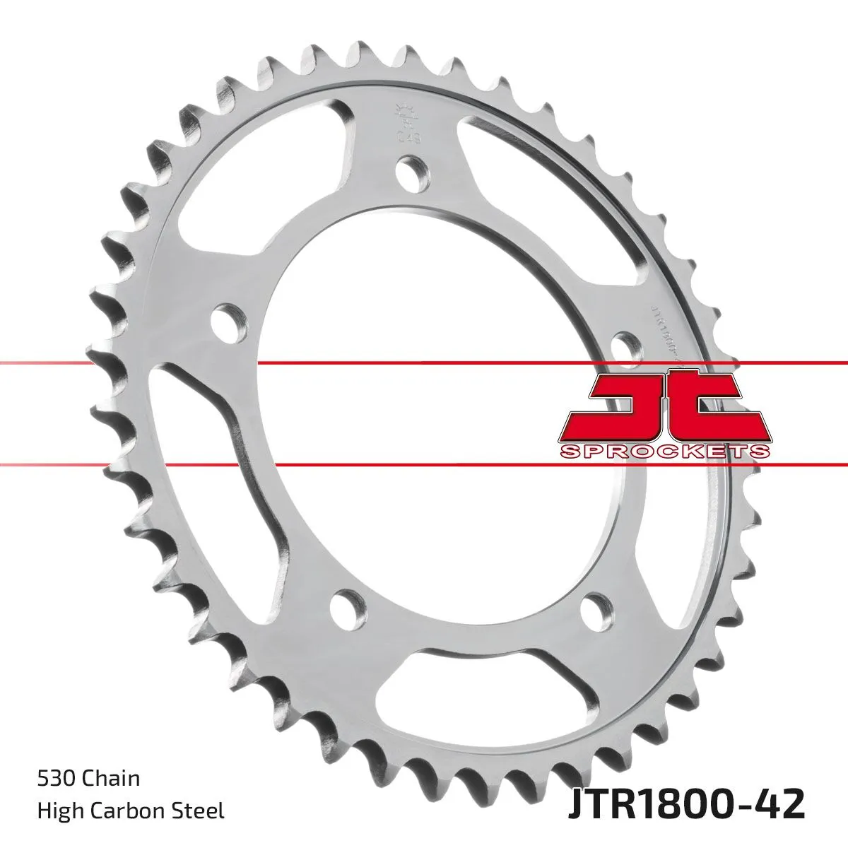 Couronne JT Sprockets 42Z PAS 530 Noir Diamètre Intérieur 120 Entraxe Fixation - vue 2