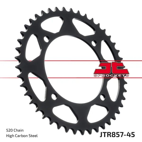 Couronne JT Sprockets 45Z PAS 520 Noir Diamètre Intérieur 125 Entraxe Fixation - vue 2