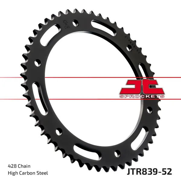 Couronne JT Sprockets 52Z PAS 428 Diamètre Intérieur 152 Entraxe Fixation - vue 3