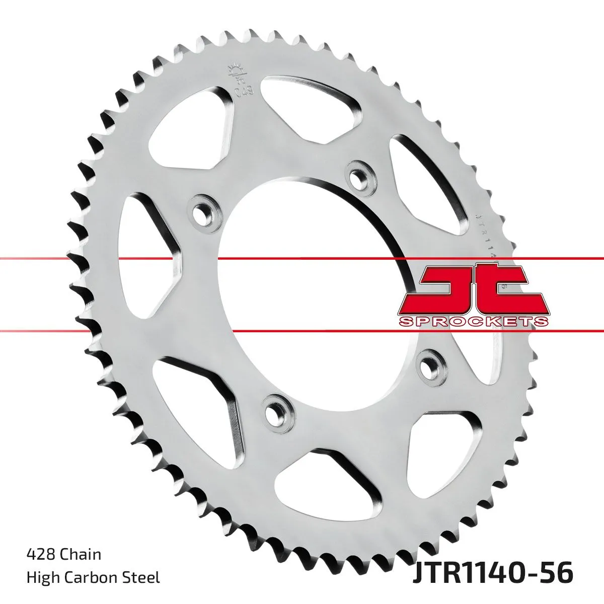 Couronne JT Sprockets 56Z PAS 428 Diamètre Intérieur 100 Entraxe Fixation - vue 2