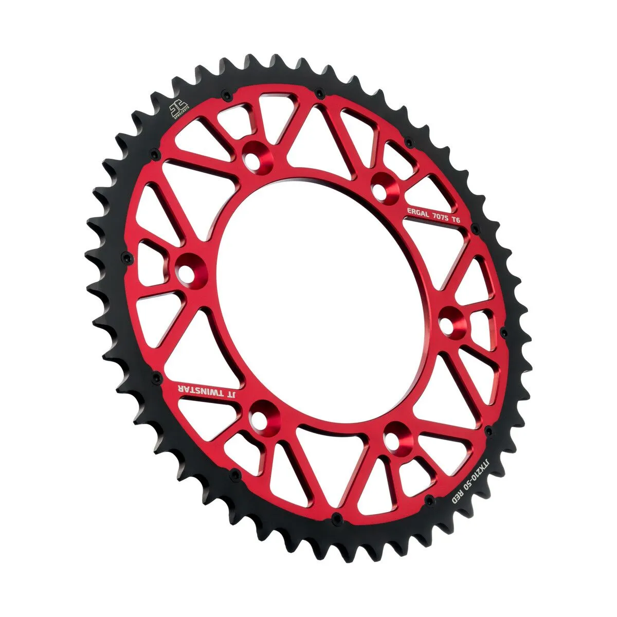 Couronne Twinstar 50 dents PAS 520 Rouge JT Sprockets - vue 2