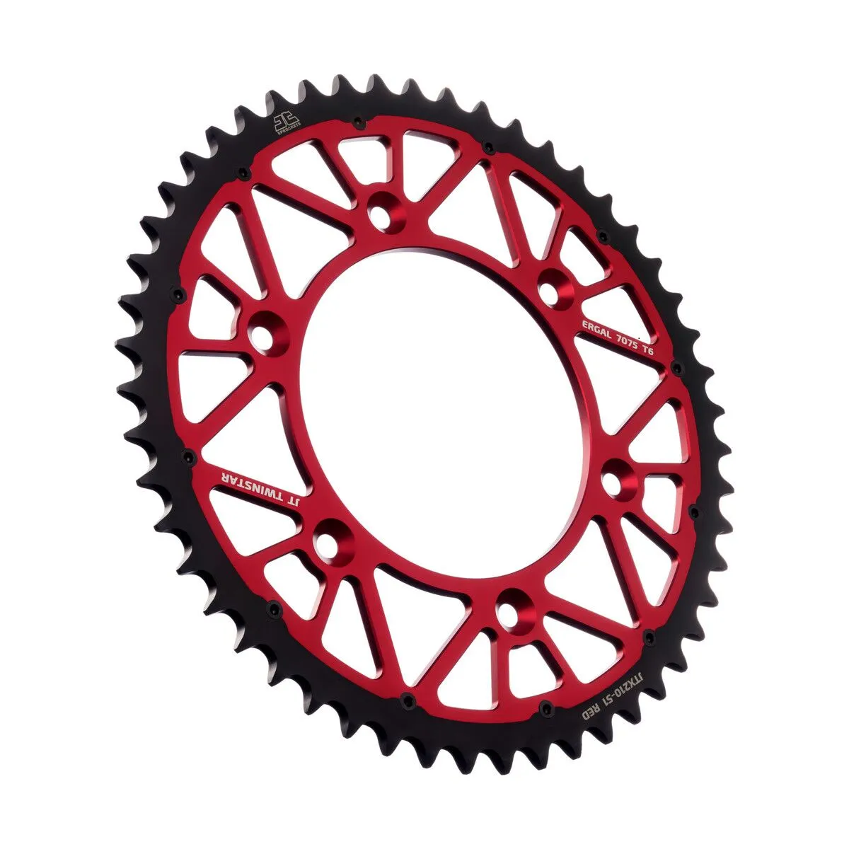Couronne Twinstar 51 dents PAS 520 Rouge JT Sprockets - vue 2