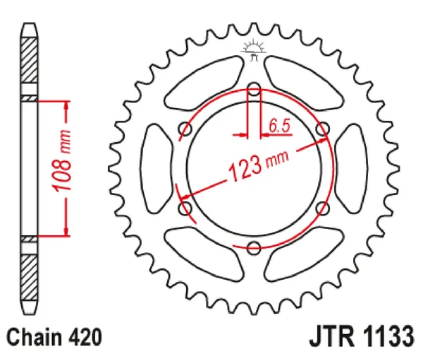 Couronne JT Sprockets 59Z PAS 420 Diamètre intérieur 108 - vue 3