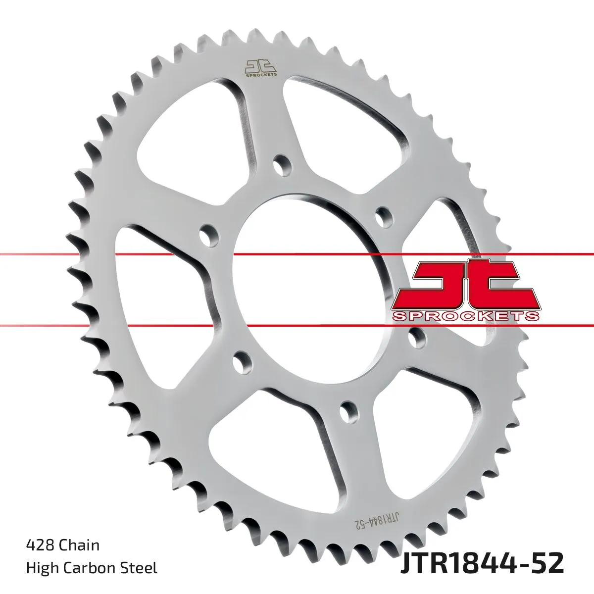 Couronne JT Sprockets Yamaha MT-125 2020-2024 / YZF-R125 2019-2022 428 52 dents acier gris - vue 2