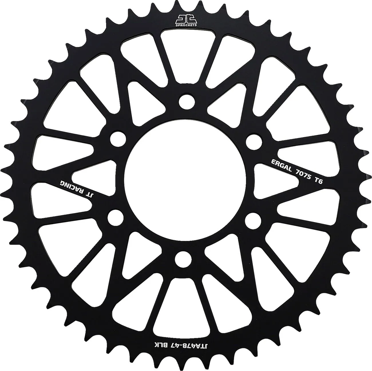 Couronne Alu 47 Dents PAS 520 Noir JT Diamètre Intérieur 080 Espacement Fix - vue 2