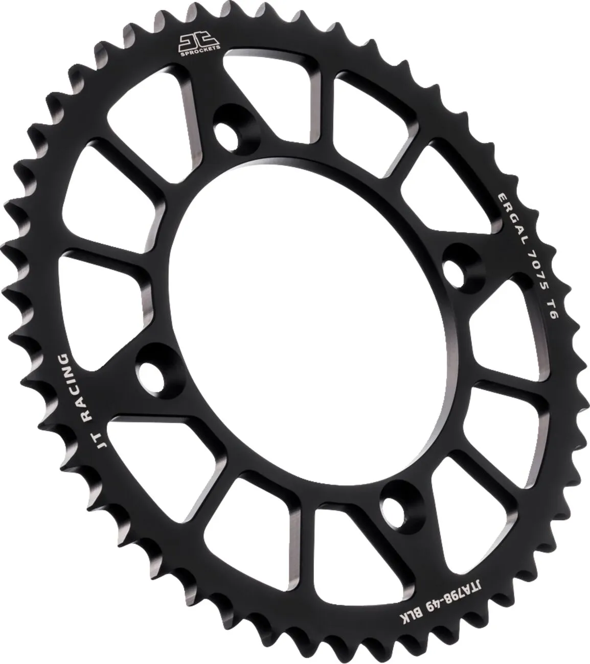 Couronne aluminium JT Sprockets 49 dents pas 428 noir diamètre intérieur 100 - vue 2