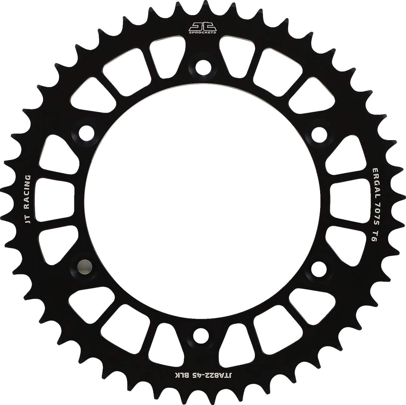 Couronne JT Sprockets aluminium 45 dents pas 520 noir diamètre intérieur 136 espacement fixe - vue 2