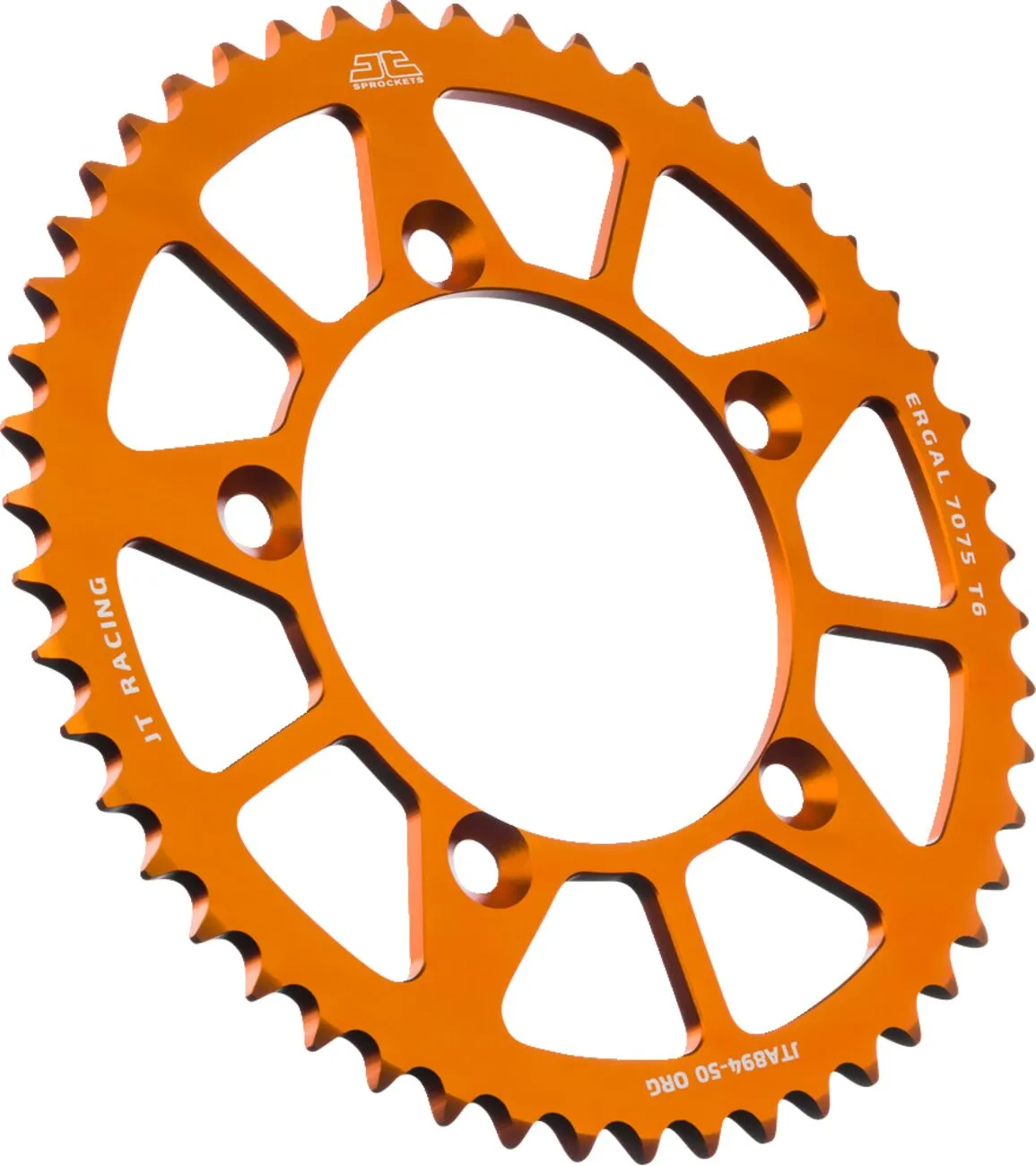 Couronne aluminium 50 dents pas 420 orange JT diamètre intérieur 098 espacement fixe - vue 2