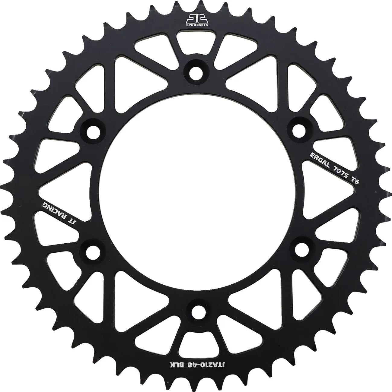 Couronne aluminium 48 dents pas 520 noir JT Sprockets diamètre intérieur 125 espacement fixe - vue 3
