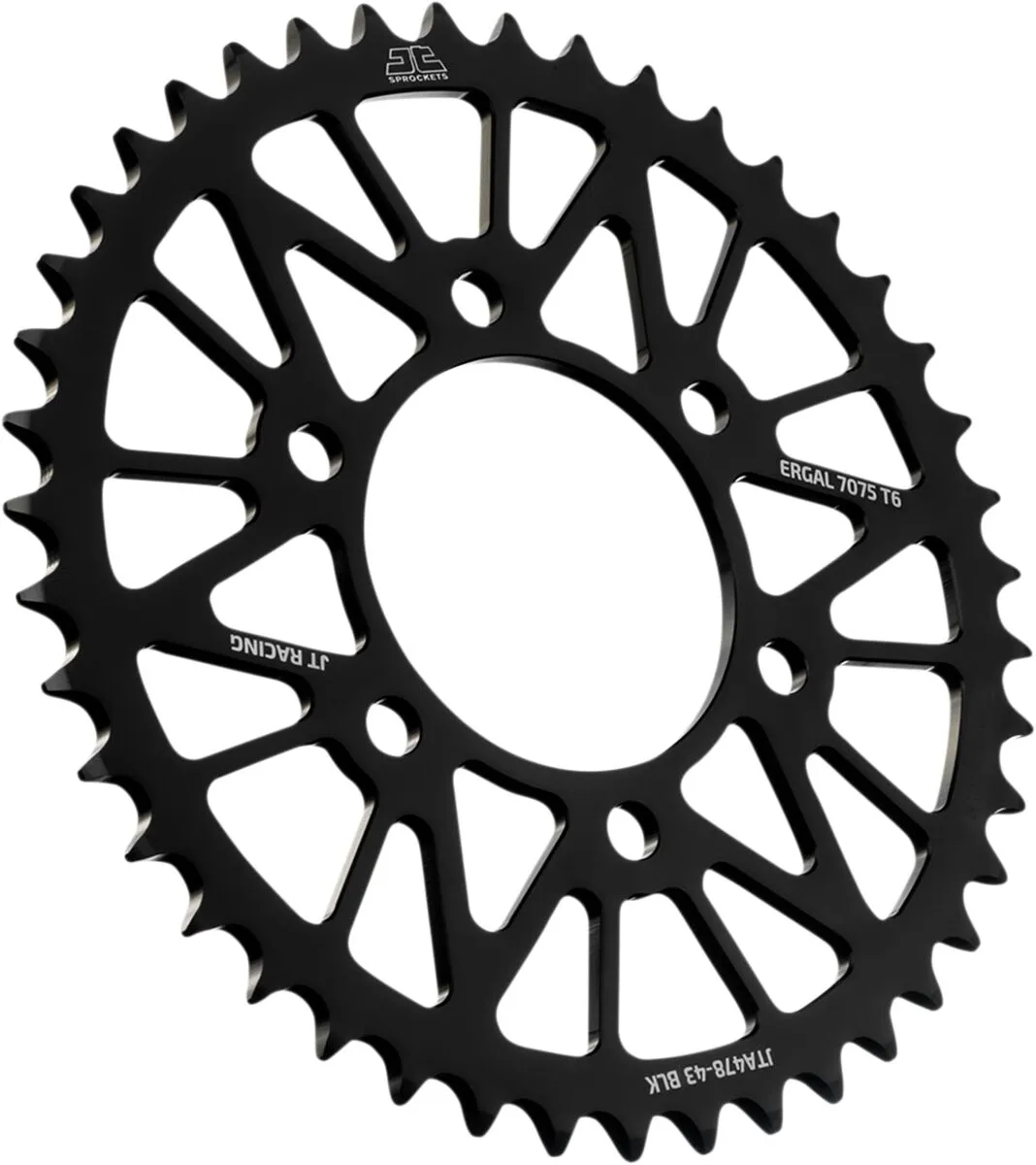 Couronne Alu 43 Dents PAS 520 Noir JT Diamètre Intérieur 080 Espacement Fix - vue 2