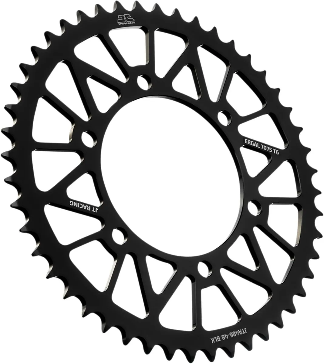 Couronne aluminium 48 dents pas 520 noir JT Sprockets diamètre intérieur 110 - vue 2