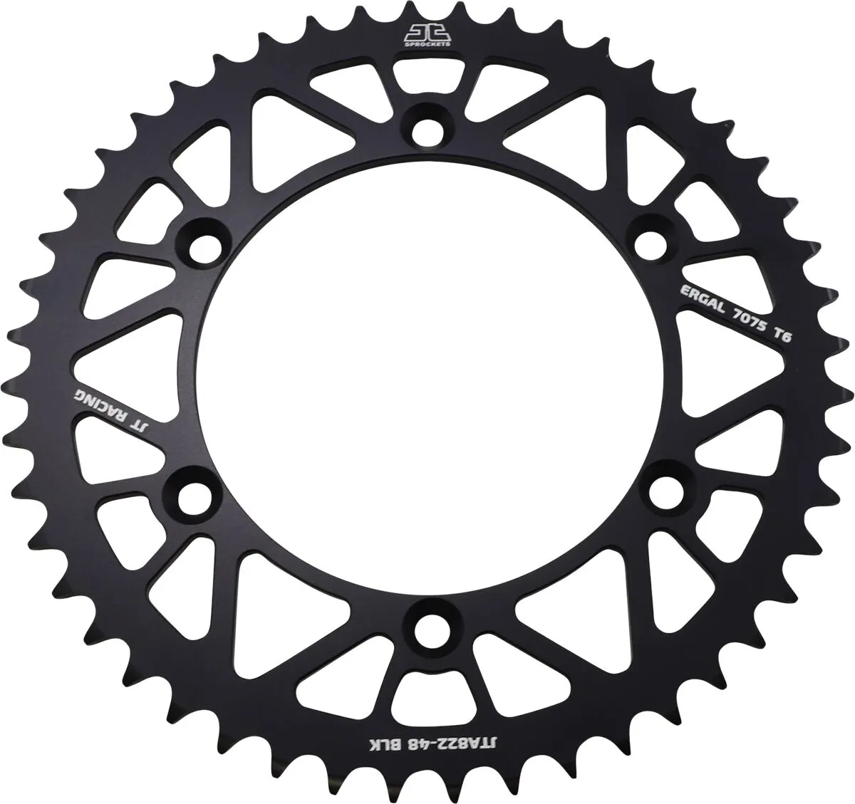 Couronne Alu 48 dents pas 520 noir JT - Diamètre intérieur 136 - Espacement Fix - vue 2