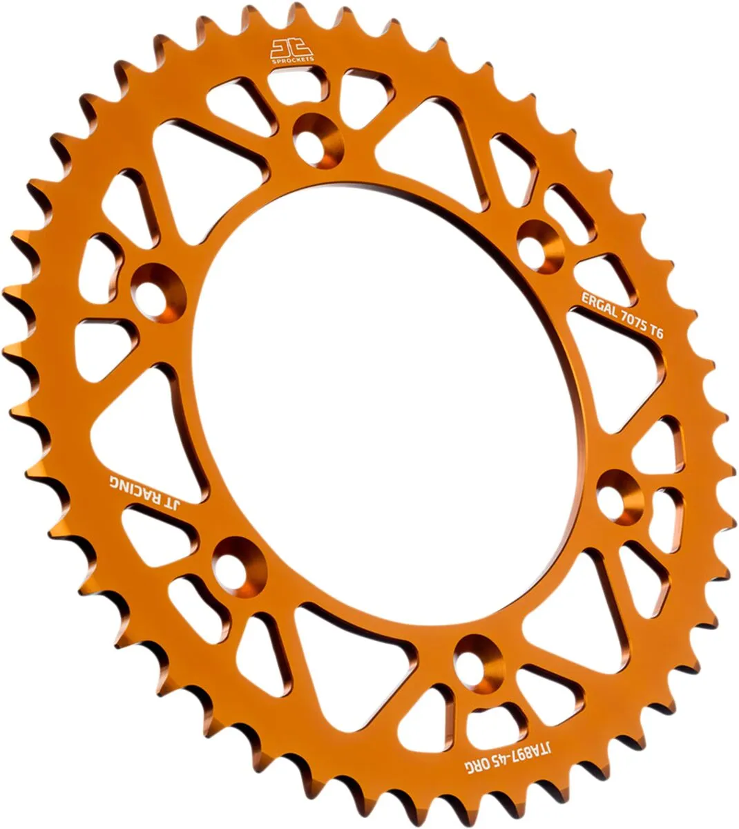 Couronne Alu 45 dents pas 520 Orange JT - Diamètre intérieur 125 espacement fix - vue 2