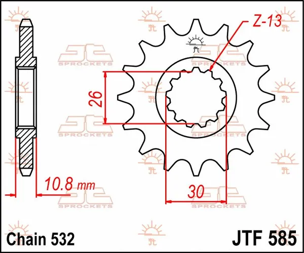Pignon JT Sprockets 17Z PAS 532 denture fine diamètre intérieur 26/30 - vue 3