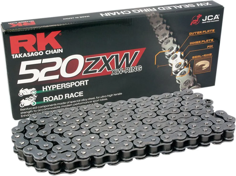 Chaîne RK 520ZXW X-Ring 110 mailles ouverte avec rivet - vue 2