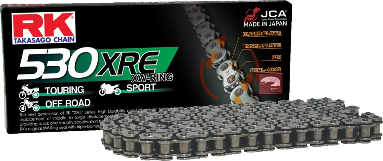 Chaîne de transmission RK 530XRE/110 ouverte avec maillon à rivet - vue 2