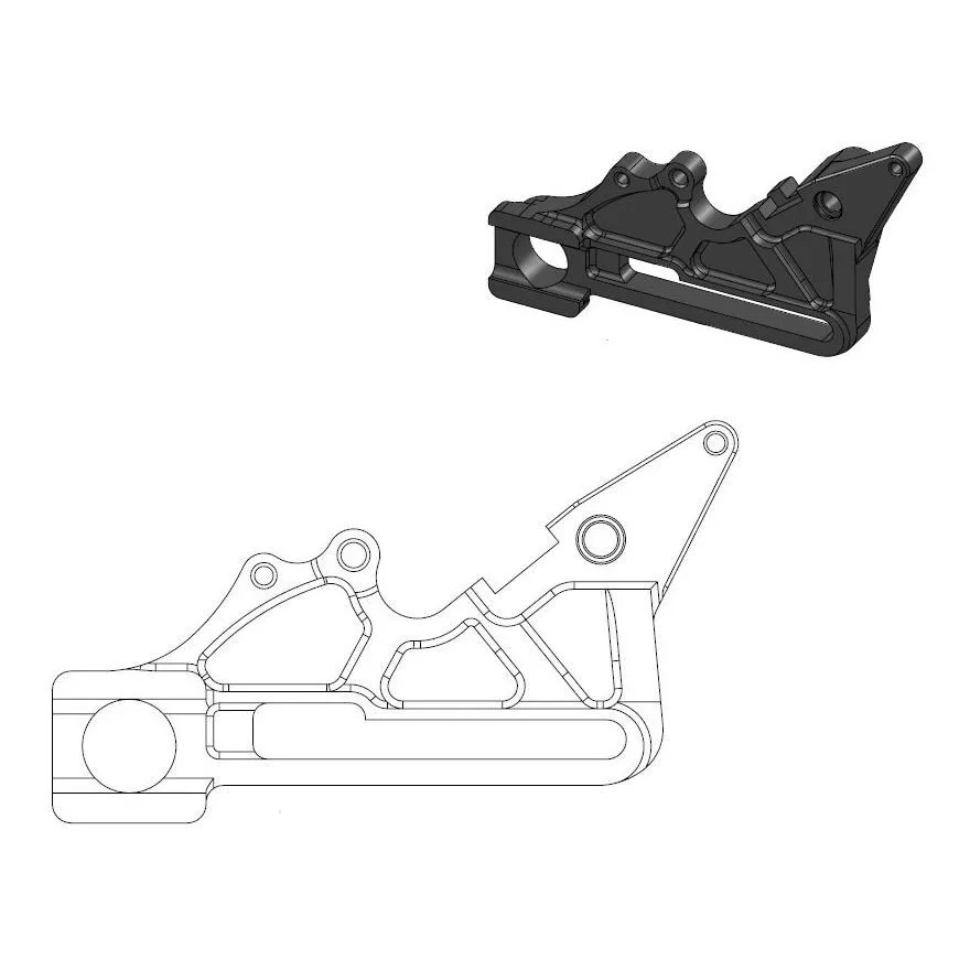 Adaptateur étrier Moto-Master Support Offroad MM arrière Oversize 240 KTM HVA noir - vue 2