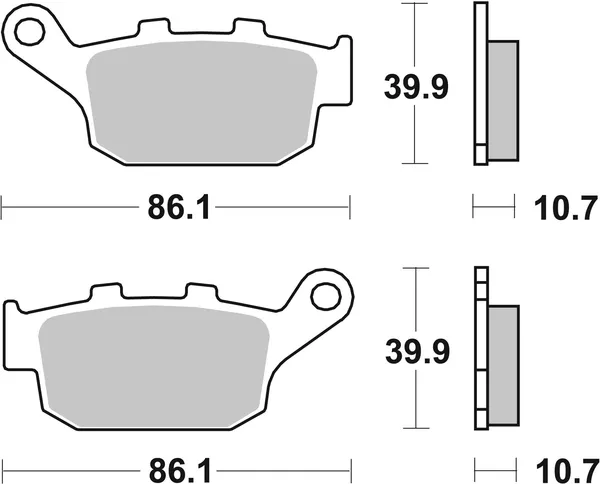 Plaquettes de frein SBS 161CT (614) - vue 4