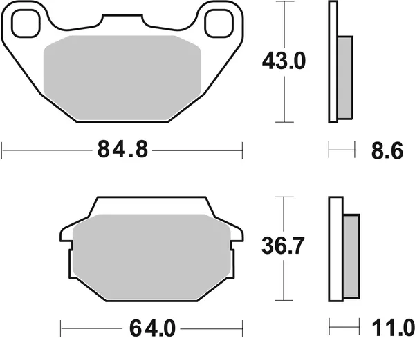 Plaquettes de frein SBS 154 (749HF) - vue 3