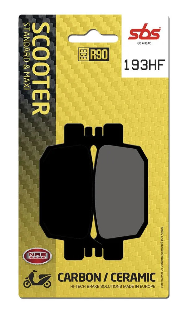 Plaquettes de frein SBS 193 (832HF) - vue 2