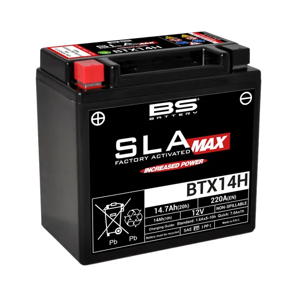 Batterie BTX14H BS BATTERY activée en usine - vue 3