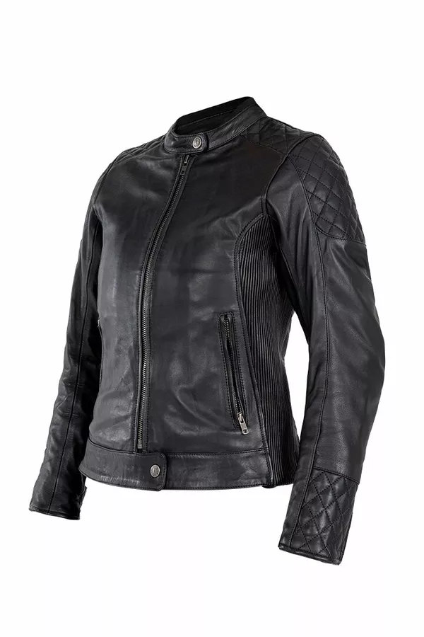 Veste Moto John Doe Jacket 4W Adina Cuir Noir - vue 5