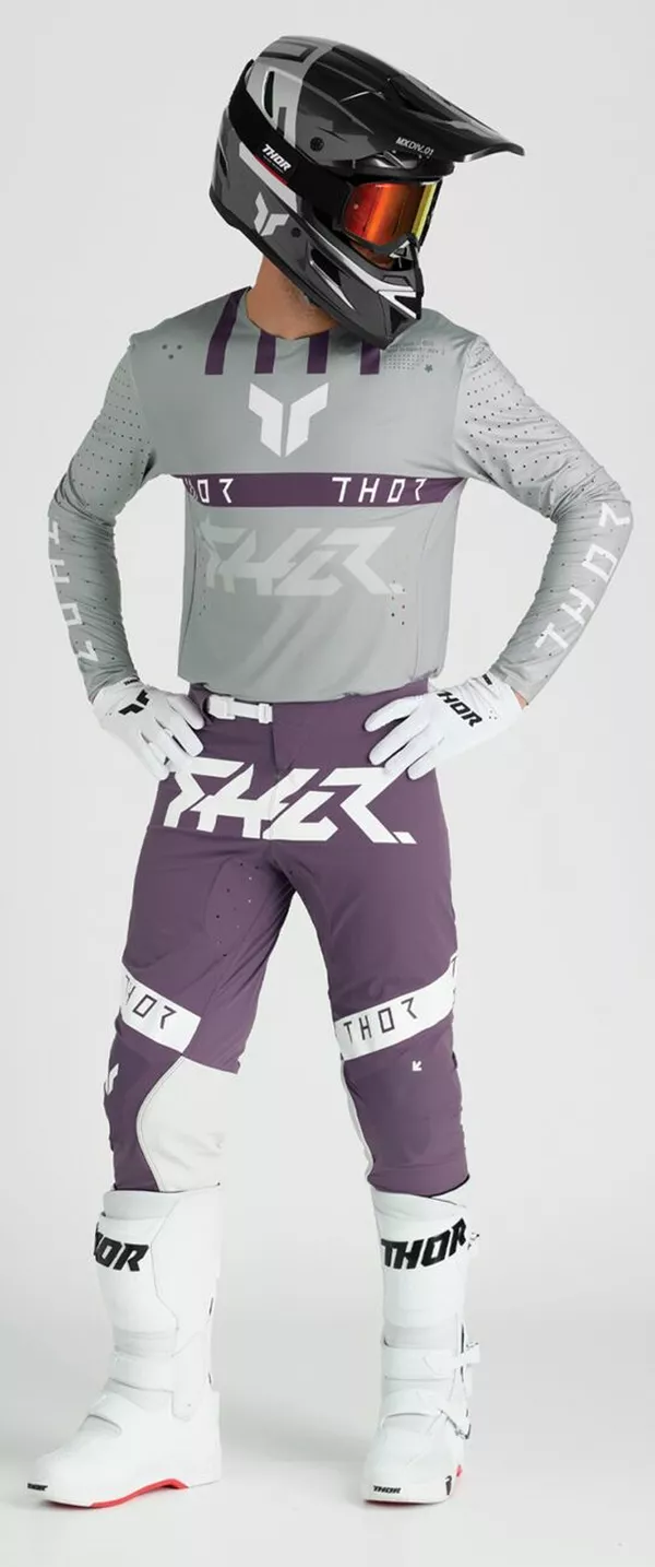 Jersey THOR Sportmode Flite gris/pourpre taille LG - vue 4