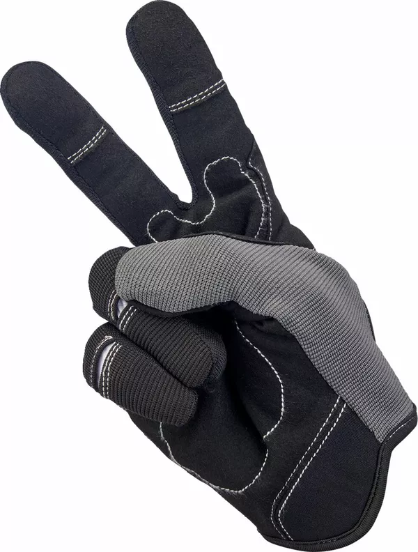 Gants moto Biltwell gris/noir LG - vue 5