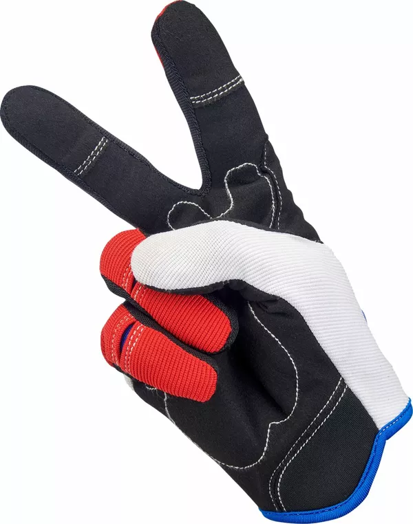 Gants de route Biltwell rouge/blanc/bleu XXL - vue 3