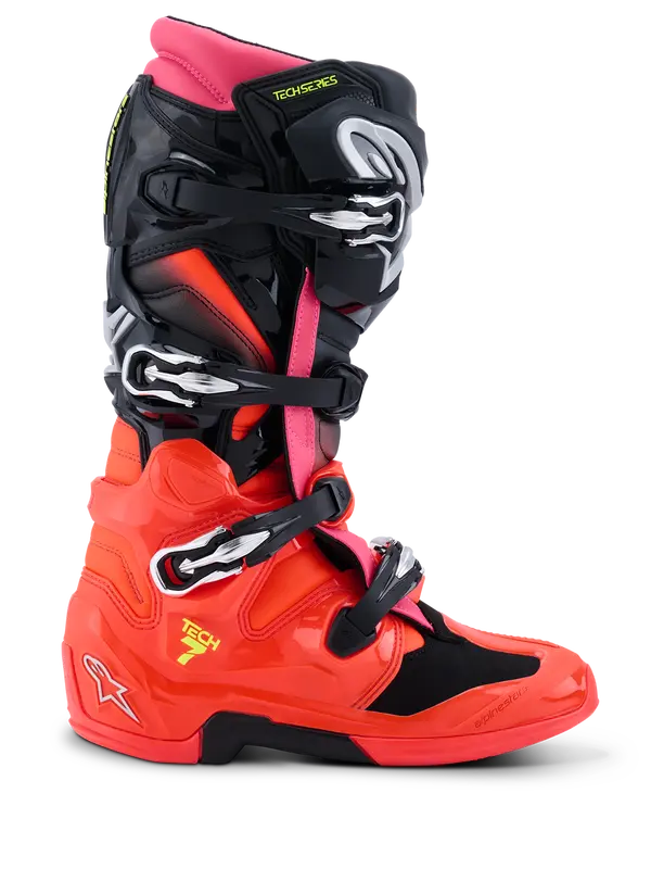 Alpinestars Tech 7 BLK/RD Fluo/Pink - vue 3