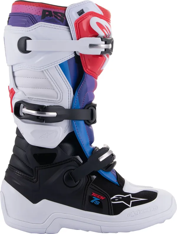 Bottes moto Alpinestars Tech 7S blanc/noir/arc-en-ciel taille 7 - vue 7