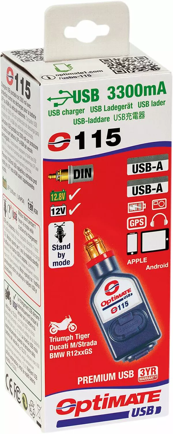 OPTIMATE O-115 Chargeur USB Double sortie 3300mA T115 TecMate - vue 6