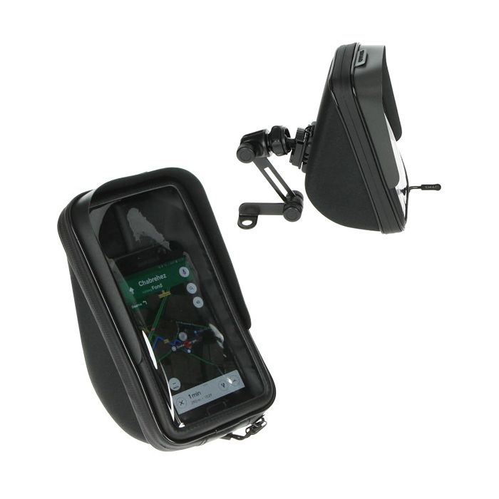 Support téléphone smartphone 6,6" avec poche 180 x 90 MM rétroviseur SHAD - vue 4