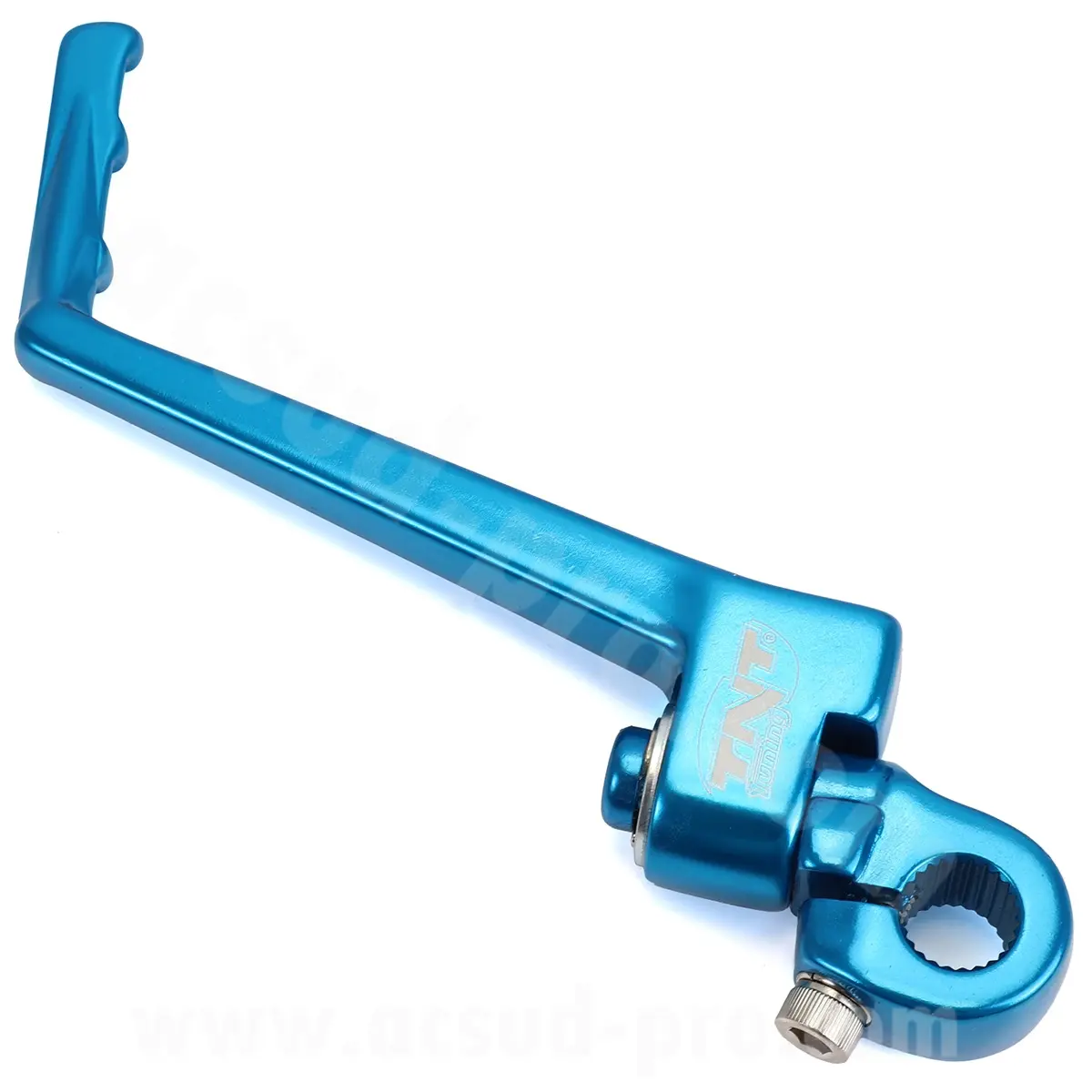 Kick de démarrage TNT adaptable Derbi Senda aluminium anodisé bleu