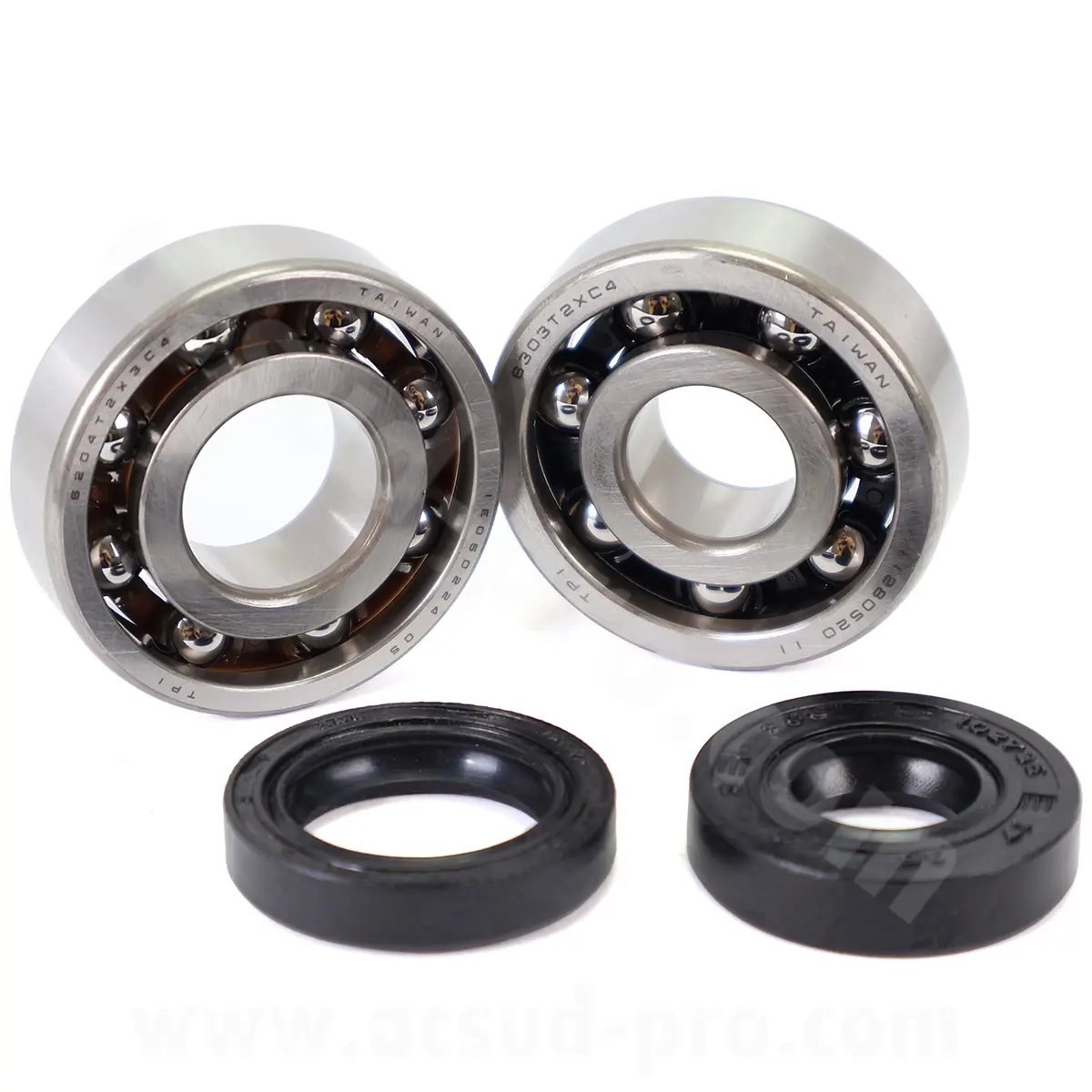 Kit roulements 6303 TVH C4 + 6204 TVH C4 + joints Minarelli AM6 50cc