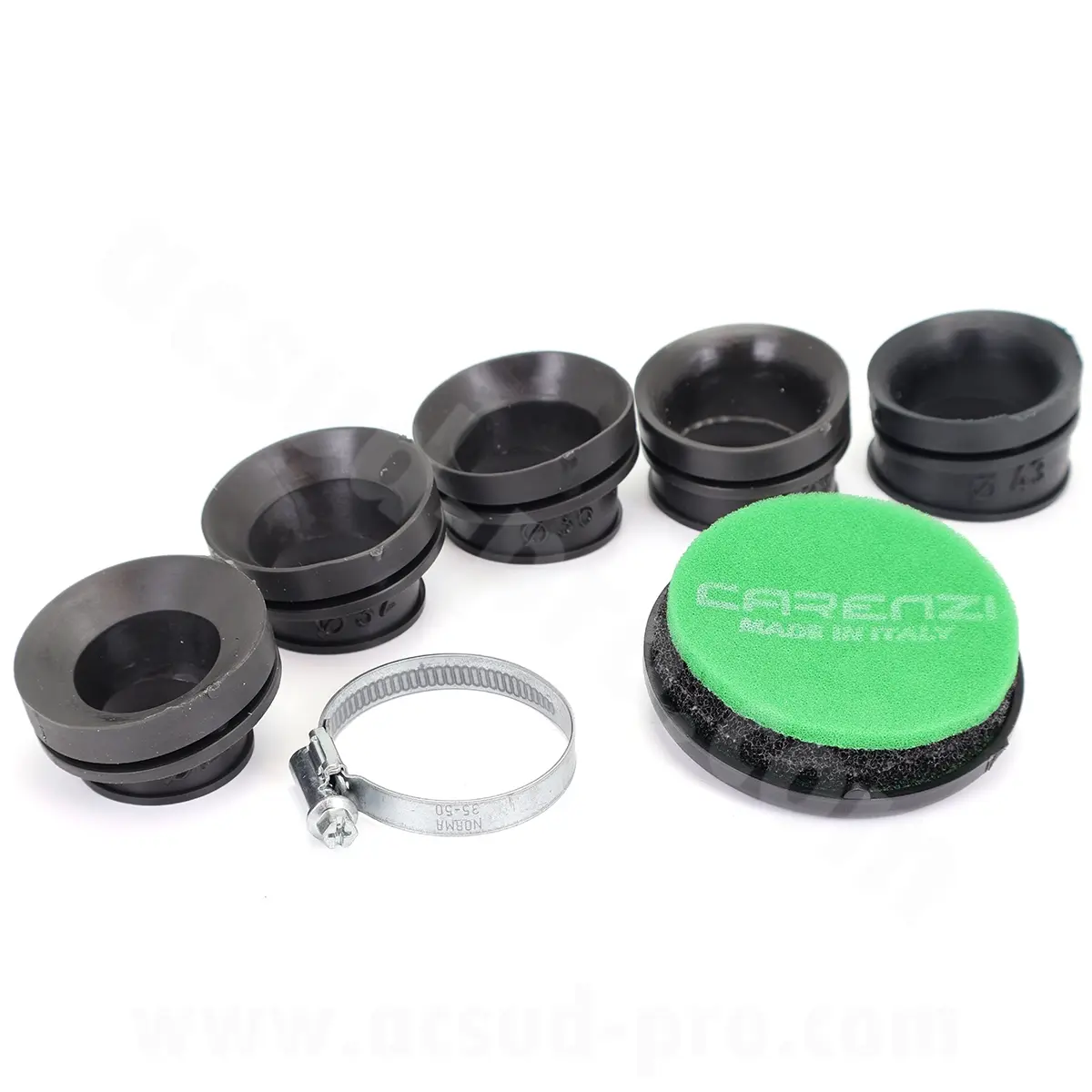 Luftfilter Carenzi grün L 40 mm Ø Anschluss 28-32-36-39-43 mm